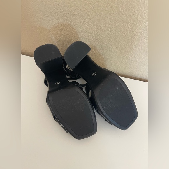 NEW Zara 100% cow leather platform heeled sandals - Picture 8 of 9